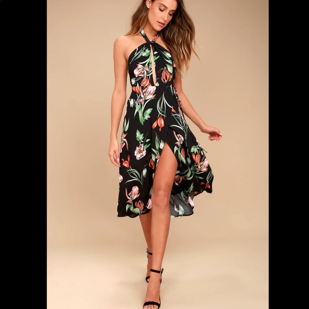 Astr The Label Luciana Floral Print Wrap Dress Size S
